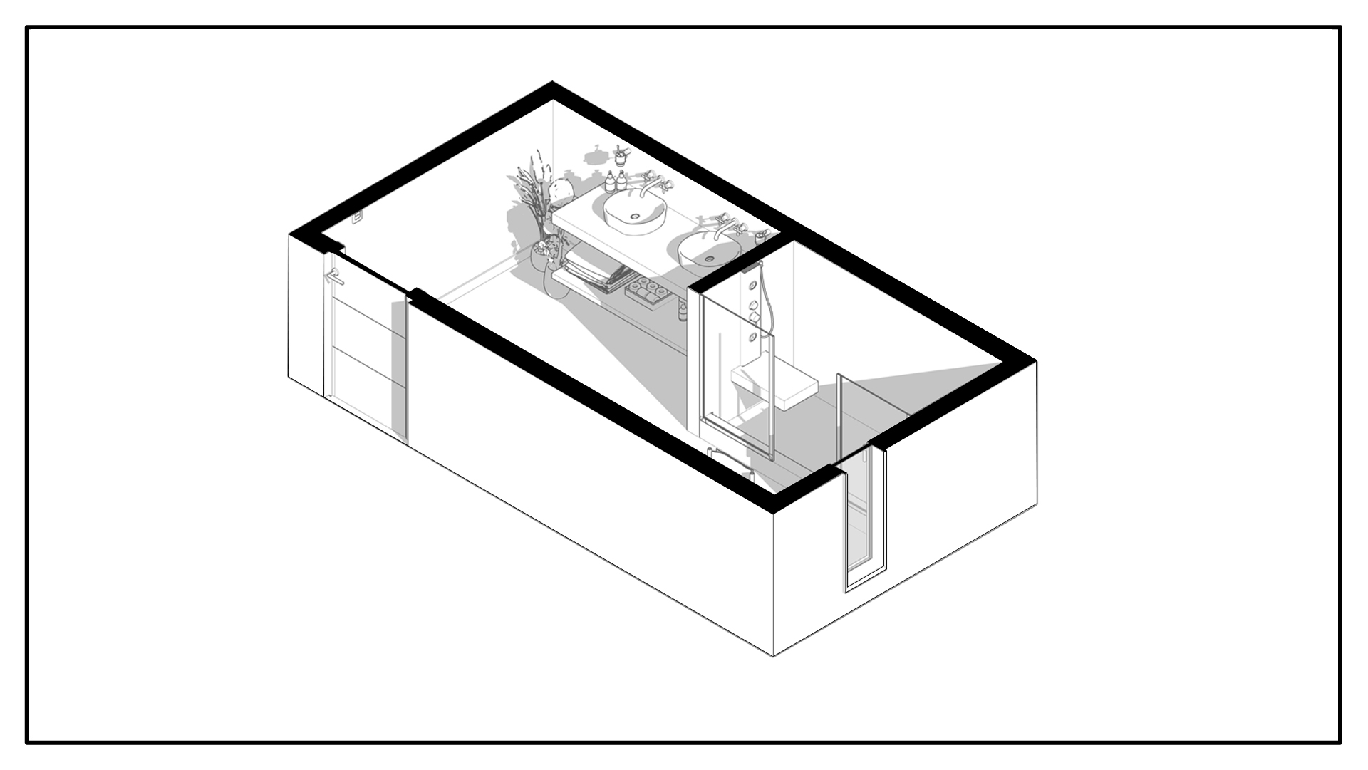 AXO EN CORTE DEL BAÑO CON SOMBRA
